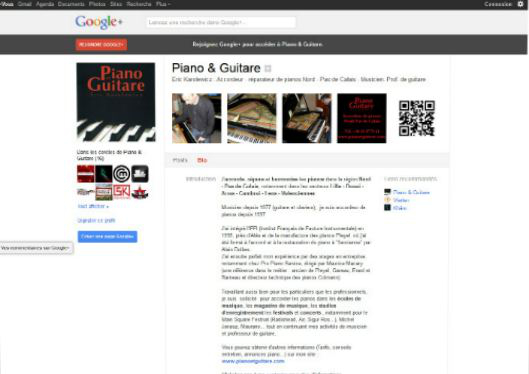 Piano et Guitare sur Google+